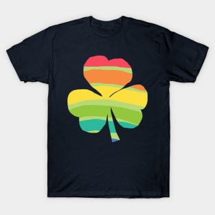 Shamrock of Rainbow Stripes for St Patricks Day T-Shirt